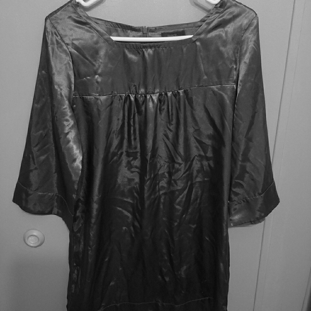 Mark, Gray dress.